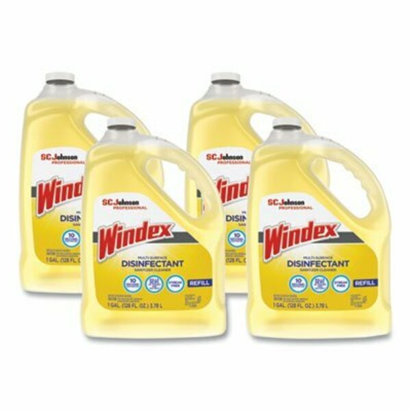 Sc Johnson Windex, Multi-Surface Disinfectant Cleaner, Citrus, 1 Gal Bottle, 4PK 682265